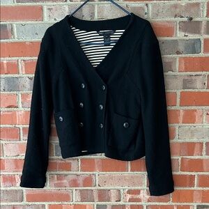 Marc By Marc Jacobs Black Double-Breasted Sweater Jacket-Lined S